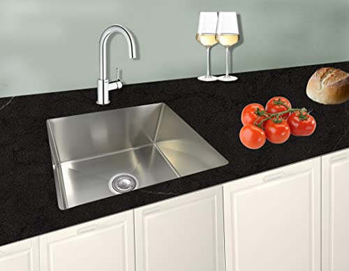 Omeere,54x44, Einbauspüle eckig, Unterbauspüle, Edelstahl 304 Materialdicke 0,8 mm Spülbecken Spüle Küchenspüle eckig 1 Becken Unterbauspüle (Unterbauspüle)