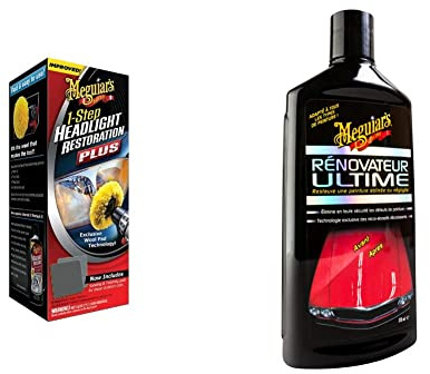 Meguiar's G1900UK Kit Rénovation Phares et Optiques & G17216F Rénovateur Ultime - 473 ML