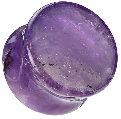 beyoutifulthings Ohr-Plug Amethyst Natur-Stein Lila Ohr-Piercing Ohr-Schmuck Tunnel Double Flare Sattel-Verschluss 6-25mm