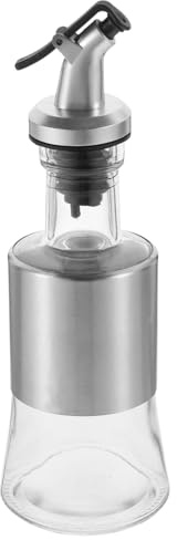 UPKOCH Distributeur D'huile 200ml en Verre et Acier Inoxydable Argenté | Conception Anti-fuite, Usage Simple, Format Compact Cuisine, Récipient Pratique pour Huile et Vinaigre