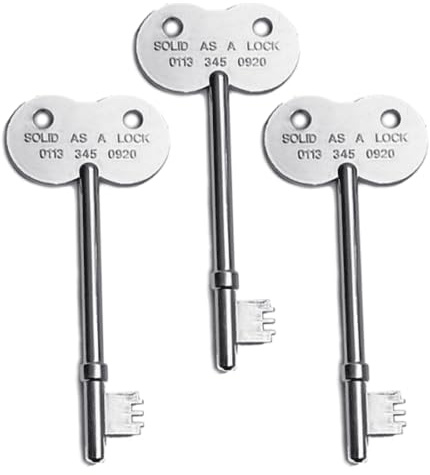 Radar Disabled Toilet Key Wide Top Steel 100mm Long 3 Pack by Solid As A Lock Hardware
