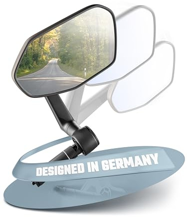 Xcelenze - Fahrradspiegel für E-Bike (rechts Lenkerende RM15e) | Fahrrad Rückspiegel Fahrrad Spiegel | Fahrrad Spiegel für Ebikes | Fahrradspiegel für Lenker ebike HD Echtglas