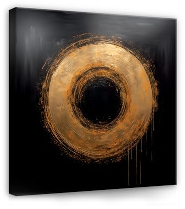 WallArena Leinwand Bilder - Schwarz gold Industrial Loft 40x40 cm | Leinwandbilder, Bild auf leinwand, Wandbild XXL groß Wandbilder für Wohnzimmer Schlafzimmer Wohnzimmerbilder