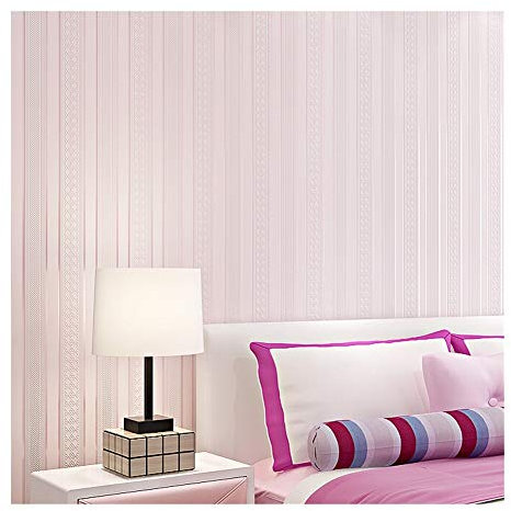 Generic Tapete, 3D Wandpaneele Wandaufkleber Moderne Vertikale Streifen Tapete Schlafzimmer 3D Muster Vliestapete Wohnzimmer Esszimmer Tapete/Rosa/0,53 * 10M