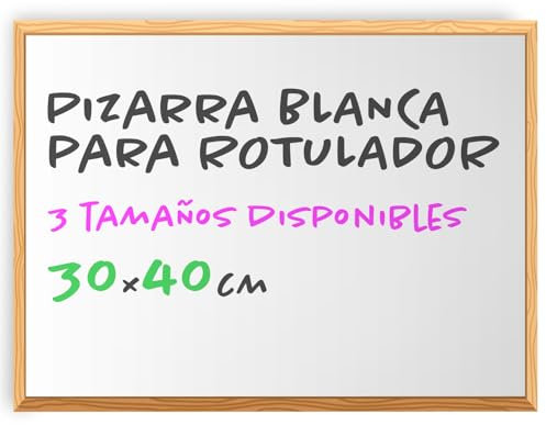 Ofituria Tableau Blanc Effaçable avec Cadre en Bois - Idéal pour Mariages, Enfants, École et Maison - Salles de Classe, Restauration - Matériel de Montage Inclus (30x40)