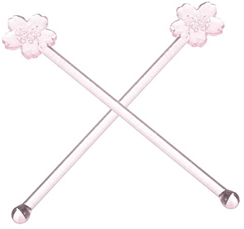 Amosfun Cocktail Stirrer Sticks 2 Pack Glass Coffee Stirrers Reusable Stir Sticks for Juices Cocktails
