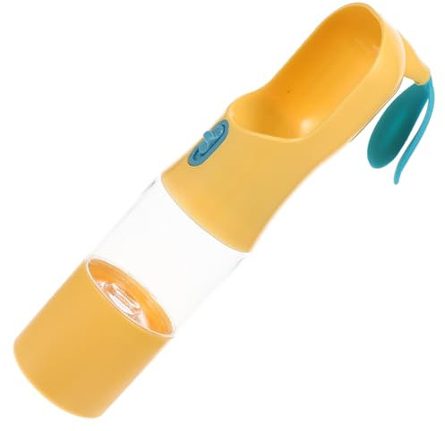 BESPORTBLE Pet Food Cup Dog Walking Bottle Portable Pet Feeder Travel Bowl Water Jug for Dogs Water Bottle Button Food Dispenser s Walk Bowl Yellow