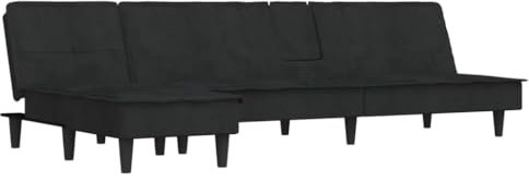 HETFTJN Sofagarnituren Sofas & Couches Camping Couch Camping Sessel - Schlafsofa in L-Form Schwarz 255x140x70 cm Samt für Hotelzimmer Relaxationsraum Jugendzimmer Sitzzimmer