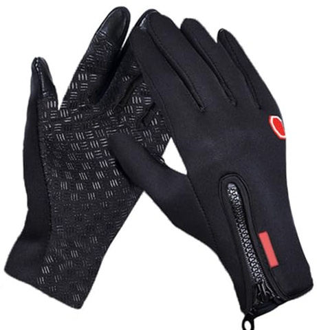 GWAWG Gant Thermique pour Hommes Femmes,Gants Velo Hiver Imperméables,Gants de Cyclisme pour Noël,Gants Tactiles(M)