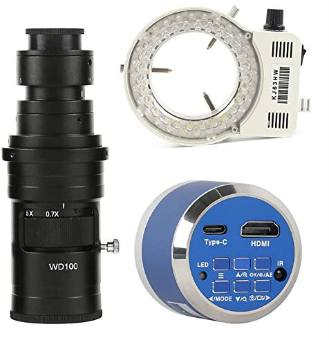 Microscopio Telecamere for microscopio UHD 12MP 4K 1080P HDMI Fotocamera for microscopio digitale industriale con attacco C adatta for telefono PCB Saldatura Videoregistratore Lente d'ingrandimento el