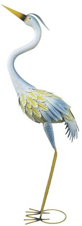 Red Carpet Studios Sculpture for Yard, Garden or Patio, Iron, Gazing Heron, 36.5 Tall