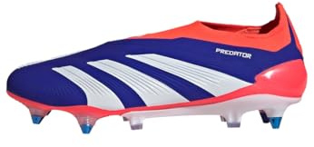 adidas Mens Elite Laceless Soft Ground Football Boots Blue/White/Red 9 UK