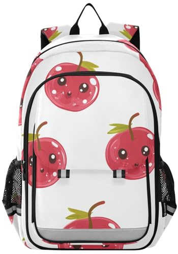 WDdZzyy - Juego de mochila para niños 8-12: bolsas de libros casuales para niños en varios colores, lindas grosellas rojas, color blanco