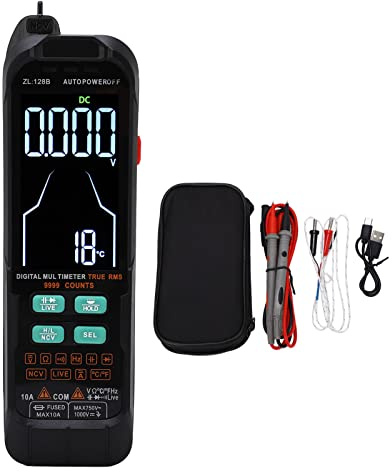 Multimètre numérique Portable avec Grand écran rétroéclairé, 1000mAh, Tension de Courant 0-1000V, pour l'apprentissage de l'électronique à Domicile et en Voiture