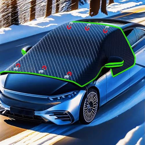 Frontscheibenabdeckung Winter, Auto Windschutzscheibe Abdeckung mit Magneten Magnetisch Verstärkt, Scheibenabdeckung Auto Frontscheibe,Faltbare,für die Windschutzscheibe gegen Schnee,EIS,Frost-Neu