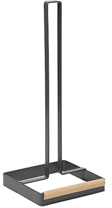 Köksrullehållare i metall, fristående for köksbänkskiva, modern pappersrulleorganisatör(Black)