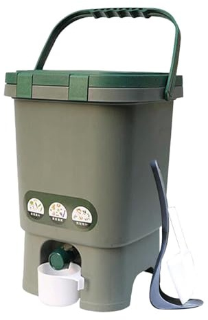 WUUISDNX Bac à Compost pour Balcon de Jardin Convertit Les déchets en Compost Riche en nutriments Large Utilisation Seau Grande capacité de 15 L Seau à déchets Cuisine Fûts Fermentation