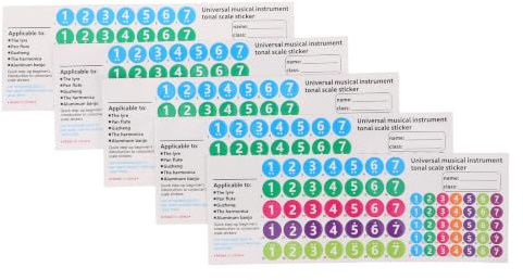 TOYANDONA 5stücke Flöten-grifftabelle mit Notensticker Selbstklebende Musik-aufkleber für -panflöten Instrumenten-zubehör zur Notenidentifizierung für Anfänger und Junge Mädchen
