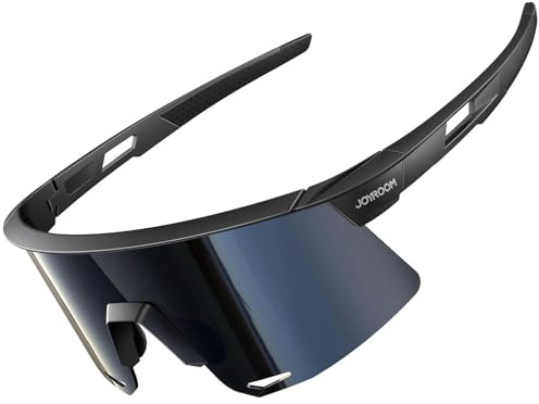 JOYROOM Snabba glasögon män cykelglasögon kvinnor [justerbar näsdyna] [anti-dim] solglasögon polariserade UV400-skydd sportglasögon av TR90 för cykel Ebike löpning, svart
