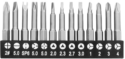 Vauki Juego de 13 destornilladores con forma especial, para herramientas de destornillador en forma de U, forma de Y, triangular, cruzada interna, de tres puntos, 50 mm de longitud