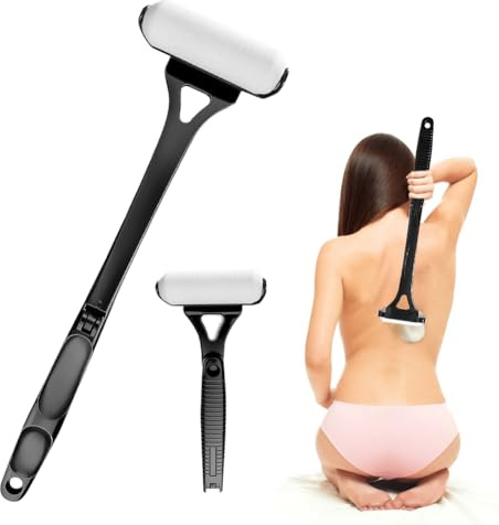 Langer Griff Lotion Applikator für Rücken, Faltbar Selbstbräuner Sunscreen Applicator mit 3 Wiederverwendbaren Schaumstoffrollen, Eincremehilfe für Rücken für Männer/Damen, für Sonnenschutz, Serum, Du