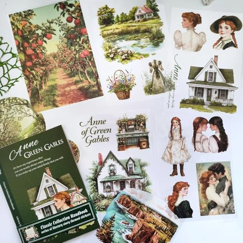 Kesari Accessoires de scrapbooking, 20 feuilles d'autocollants pour scrapbooking, thème personnages littéraires classiques, décoration pour accessoires de journal, album photo (Anne)