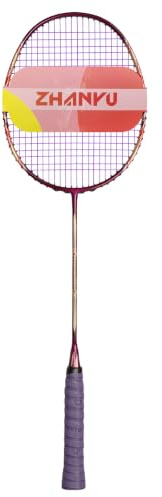 Badminton SchläGer,FederballschläGer,Vollcarbon-Ultraleichter 82g ProfischläGer,EinschließLich 1 SchläGer Und 1 Balltasche,Geeignet FüR TäGliche Fitness- Und TrainingswettkäMpfe