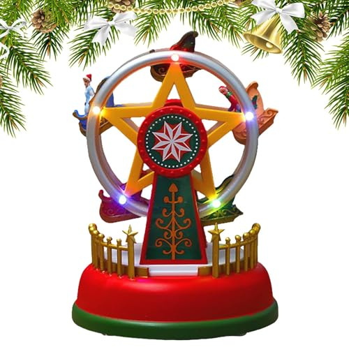 Generisch Piccoli personaggi natalizi | Ruota panoramica luminosa,Piccoli personaggi dei cartoni animati come decorazione natalizia,Per bambini adulti camera da letto soggiorno ufficio