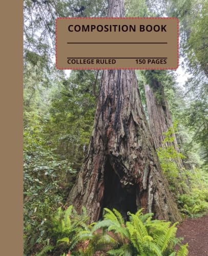 Cool Hollow Redwood Tree Composition Book: 7.5x9.25, 150 college-ruled pages for school, writing, taking notes, etc.