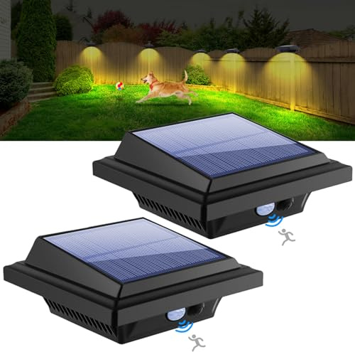 KEENZO LED takrännlampa, solrännljus, 25 lysdioder, 2 W, PIR-sensor, svart, varmt vitt ljus, set om 2