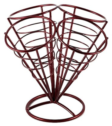 MEROURII Pommestütenhalter, Edelstahl Pommestüten Halter Pommeshalter, Pommes Tüten Halter Snack Ständer für Spitztüten, Konisch, Rostfreier