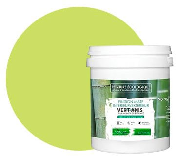 BOX DECO COULEURS Pittura naturale ecologica per interni esterni, aspetto opaco Natura - 1L / 13 m² [Classe energetica A+], verde anice
