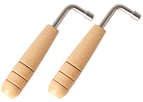 MILISTEN 2st Leierschlüssel Cembalo Stimmung Stimmschlüssel Professionelles Leier-harfen-ton-tuning-tool Leier Harfenschlüssel Schlüssel Mit Holzgriff Musikinstrument Kranz Rostfreier Stahl