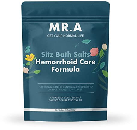 Sitz Bath for Hemorrhoids,Premium Grade 23 Ingredients, Advanced Hemorrhoid Treatment Formula Epsom Salt Dead Sea Salt Essential Oils, Sitz Bath Salts for Hemorrhoids Toilet Seat Bathtug 11.6 oz