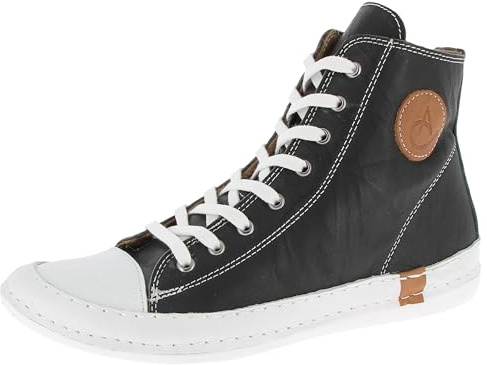 Andrea Conti Damen Stiefelette High Top Sneaker lässig mit Highlights 0025902
