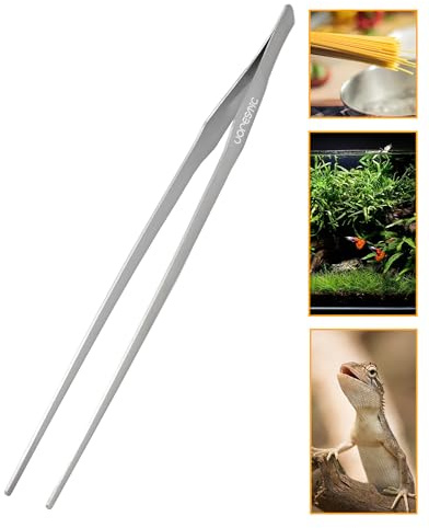 VORESTIC Gerade Aquarium Pinzette 38 cm, Pflanzen Zange, Pflanzpinzette, Lang für Terrarium und Aquarium