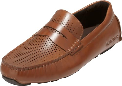 Cole Haan Mens Grand Laser Penny Driver, British Tan/Java, 9.5-M US
