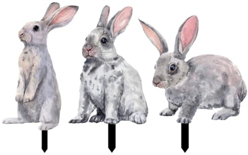Cabilock Osterhase Garten Deko Figur 10 Zoll Metall Hase Gartenstecker Frühling Outdoor Ostern Deko Für Garten Terrasse Rasen