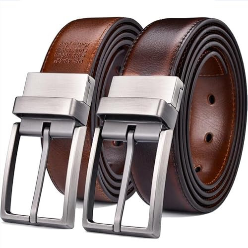 BOLEXA Gürtel mit Schnalle für Herren Wendegürtel aus Leder for Herren – Klassische und modische Designs Zwei-in-Eins-Gürtel mit gedrehter Schnalle Gürtelgröße 75–160 cm (Size : 75cm (Waist 60cm), C
