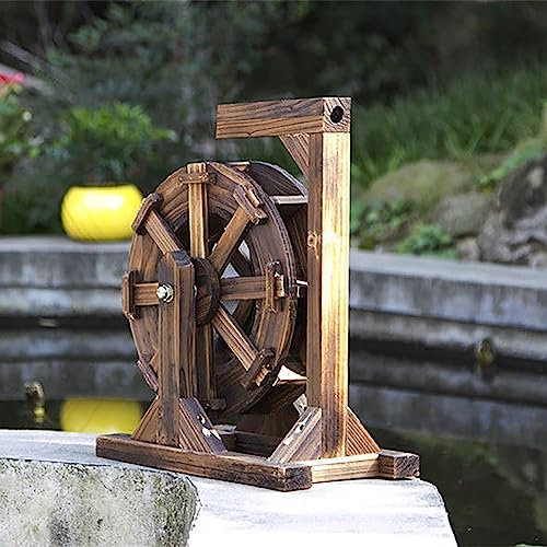 Fuente De Rueda De Agua De Madera Fuente De Rueda De Cascada Decoración Rústica Vintage Rueda De Agua Con Ruedas For Baño De Pájaros, Pecera, Estanque O Decoración De Jardín ( Size : 30cm(11.8inch) )