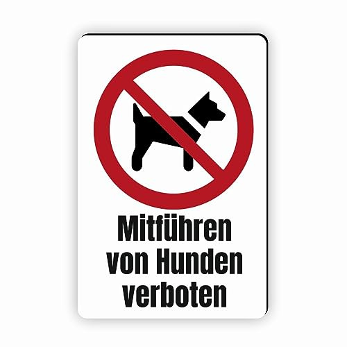 Verbotszeichen/Verbotsschild Mitführen von Hunden verboten (P021) - zum markieren von Verbotszonen nach DIN EN ISO 7010