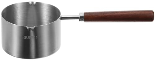 Cabilock Cacerola Pequeña De Inducción Cazo De Aceite Con Vertedor Acero Inoxidable Olla De Cocina Para Freír Huevos Cacerola De Salsas