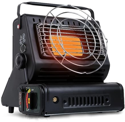 Réchaud à gaz de camping - Réchaud à gaz portable - 1300 W - Chauffage à gaz à double usage - Four à gaz portable pour le chauffage et la cuisson
