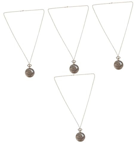 VALICLUD 4stücke Dekorative Taschenuhr Mit Arabischen Ziffern Tragbare Quarz-taschenuhr Für Männer Filigran Gravierte Designuhr Für Täglichen Gebrauch Und Besondere Anlässe