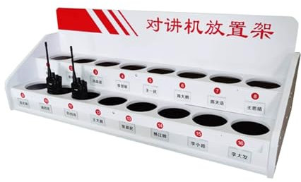 RIYUE_SHENGHENG Wall Mounted Walkie Talkie Holder Radio Case,construction Site Hotel Universal Two Way Radio Holder,firefighter Radio Holder,desktop Finishing Multi Grids Walkie Talkies Organizer