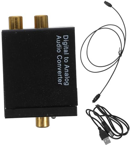 Gatuida Digital Analog Audio Wandler aus Kunststoff in Schwarz mit USB Stromversorgung und Optischem Glasfaserkabel Unterstützt 32 bis 96 kHz Samplingraten Installieren