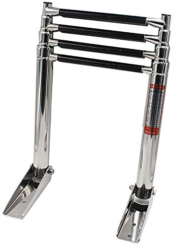XBDLYQBD Badeleiter Bootsleiter Poolleiter Edelstahl 4-Stufen Poolleiter für Swimmingpool/Deck/Boot Yacht Deckleiter Schwimmdeckleiter Tragkraft 150kg
