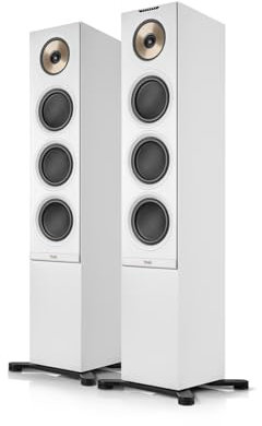 Teufel Stereo L 2 - Aktive Standlautsprecher Paar Kabellos Bluetooth WLAN Multiroom Kabellos Streaming Internetradio, Holzgehäuse, HiFi Speakers, 190 Watt, 3-Wege-System - weiß