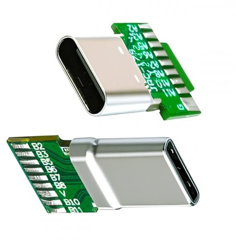 CY Connecteur 2 pièces/lot OEM DIY USB-C USB 3.1 Type-C mâle et Femelle connecteur de Prise Type à souder avec PCB