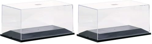 herpa 460118 – PKW Schaukasten 1:87, Vitrine für Modellautos, Showcase, Abdeckhaube, Staubdicht, Miniaturen, Modellbau, Kunststoff - Klar / Schwarz (Gr. L: 15.5 cm x 7.8 cm x 7.2 cm), Klein